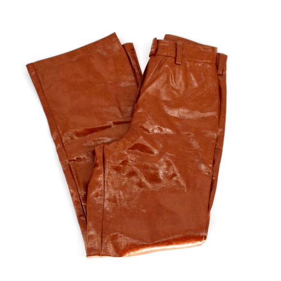 Cotton On Vegan Leather Pants Womens Size 6 in Brown - Picture 1 of 8